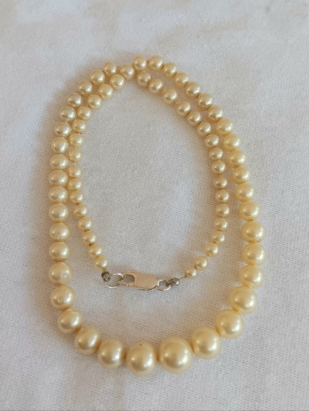 Classic Cream Grenuine Pearl Sterling Necklace - Elegant Women Jewelry
